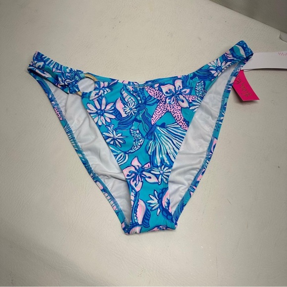 Lilly Pulitzer kilen bikini bottom Floral Blue Women's Swimwear Sz 16 nwt - Picture 4 of 10